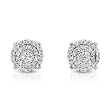 14K White Gold Diamond Stud Earrings 0.75 CTW